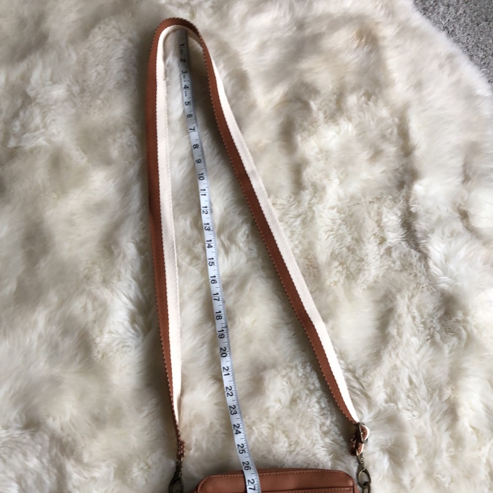 Thirty One Brown Vegan Leather Crossbody Brass Hardware - Picture 9 of 11